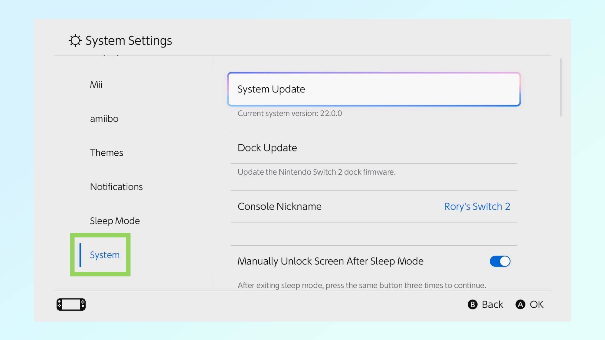 اسکرین شات نحوه فعال کردن حالت Boost دستی در نینتندو سوییچ 2 را نشان می دهد