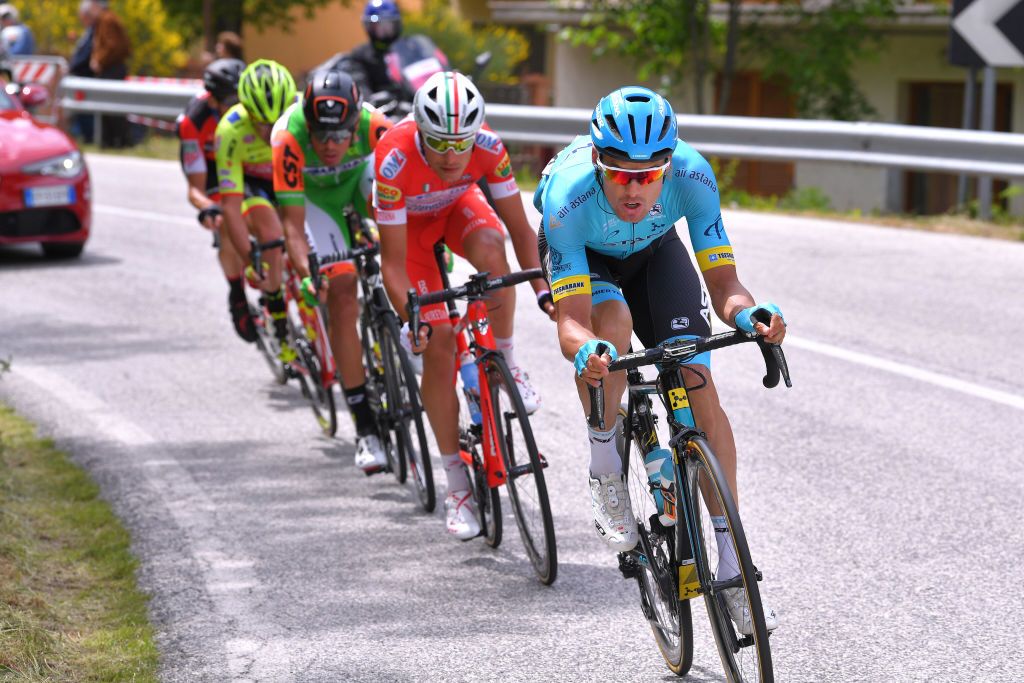Luis Leon Sanchez (Astana) leads the breakaway