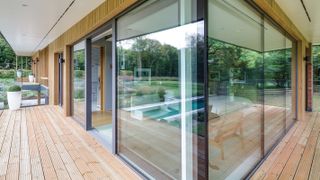 contemporary house with sliding doors and sheep wool insulation