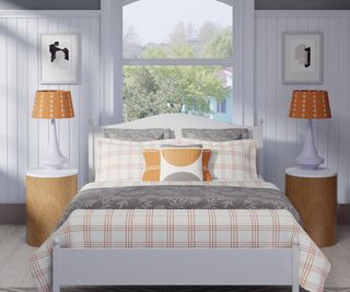 bed with bedside tables