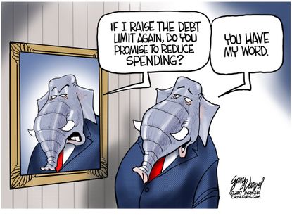 Political cartoon U.S. Republicans debt ceiling spending cuts