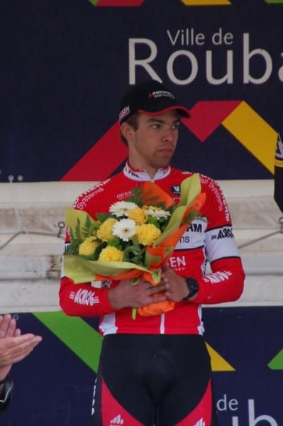 Runner-up Jens Debusschere (Pws-Eijssen Cycling Team) on the podium