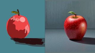 AI art tools; a digital art painting of an apple