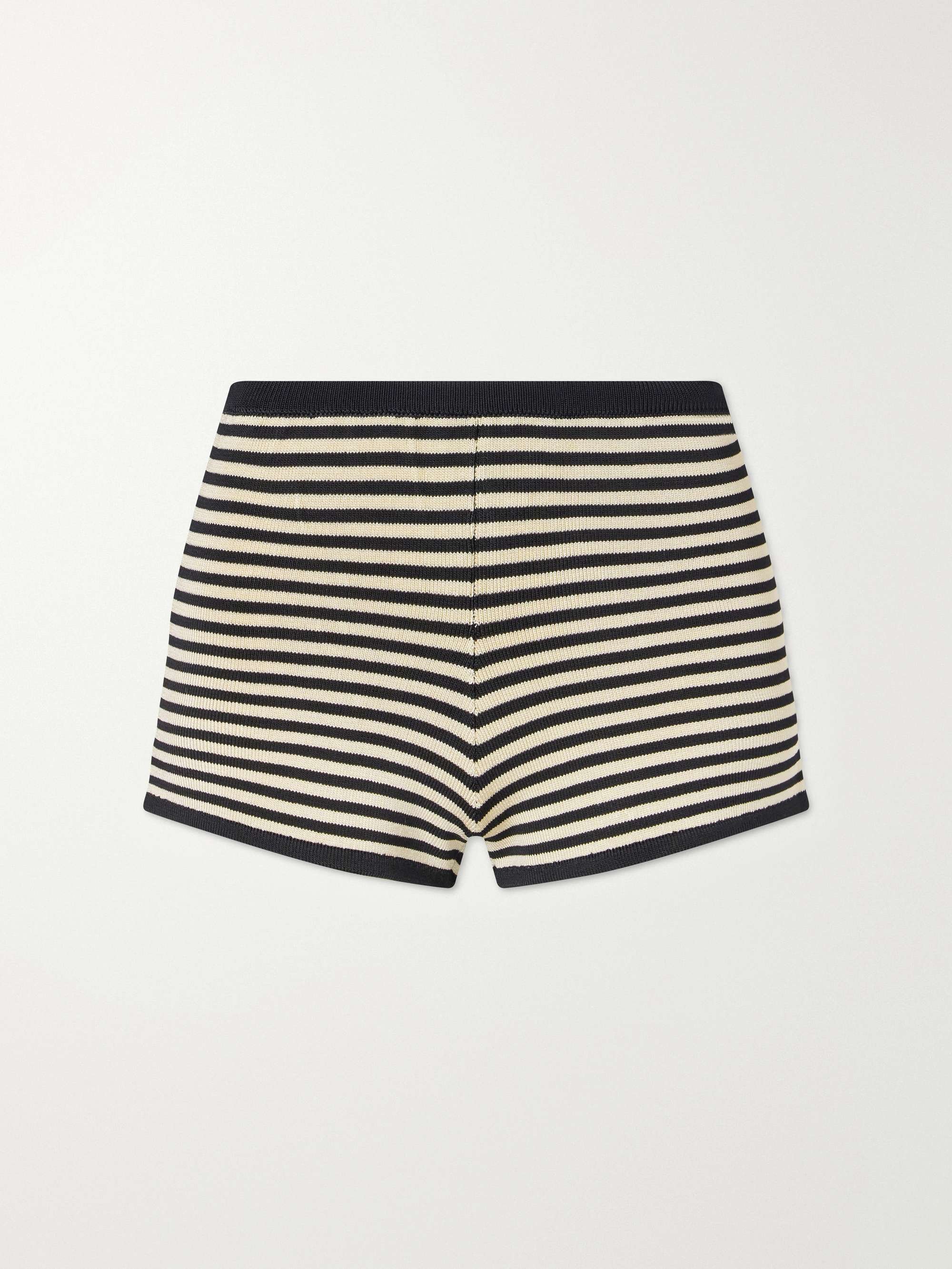 Striped Stretch-Knit Shorts
