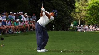 Jason Day, wearing baggy Malbon pants, takes a shot at The Masters