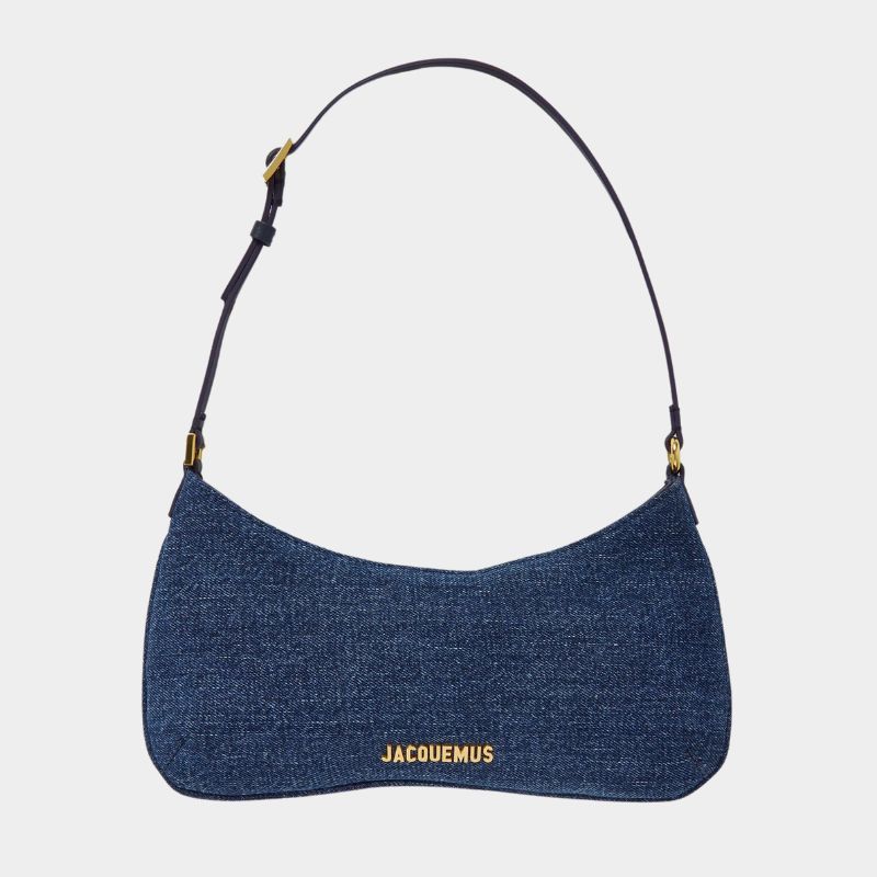 Jacquemus Le Bisou leather-trimmed denim shoulder bag