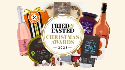 A logo for the Tried & Tasted best Christmas food and drink Awards 2021 winners