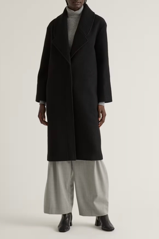 Quince, 100% Merino Wool Shawl Collar Long Coat