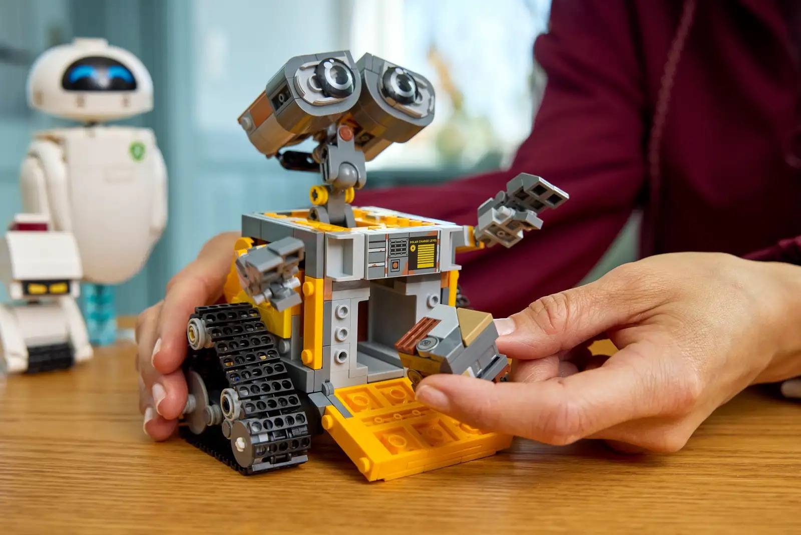 LEGO WALL-E and Eve set from a variety of different angles 