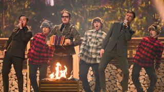 Eurovision favorites KAJ perform at the Opening ceremony.