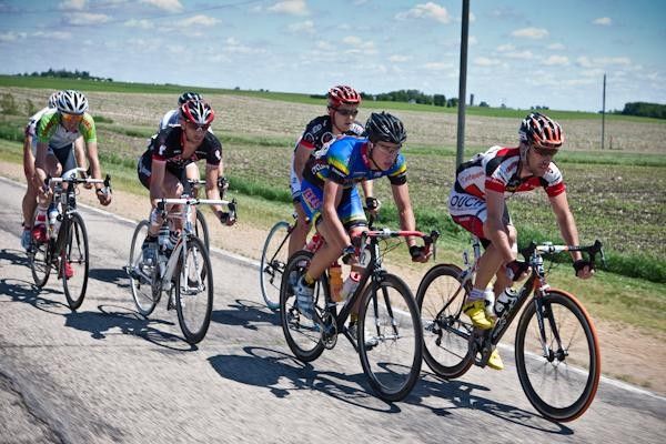 Tim Johnson (OUCH) leads the break.