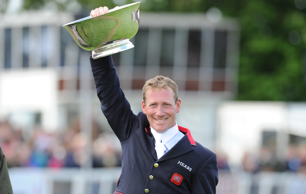 Oliver Townend with the Butler Challenge Bowl after his 2009 Badminton win