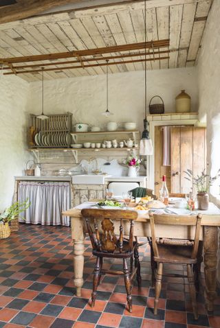 kitchen in renovated rustic cottage