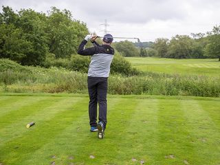 Neil Tappin hitting a tee shot