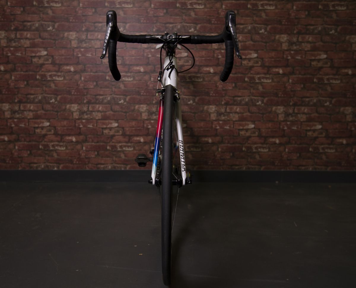 A front on angle of Lizzie Armitstead's Amira