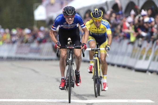 Tejay van Garderen (BMC) beats Rafal Majka (Tinkoff-Saxo) in the sprint for the stage win