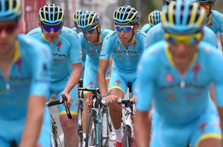 Fabio Aru with his Astana teammates