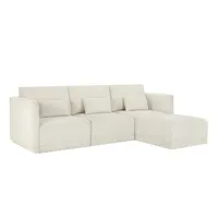 Beautiful Drew Modular Sectional Sofa With Ottoman by Drew Barrymore, Vanilla Cord Beautiful Drew Modular Sectional Sofa With Ottoman by Drew Barrymore, Vanilla Cord