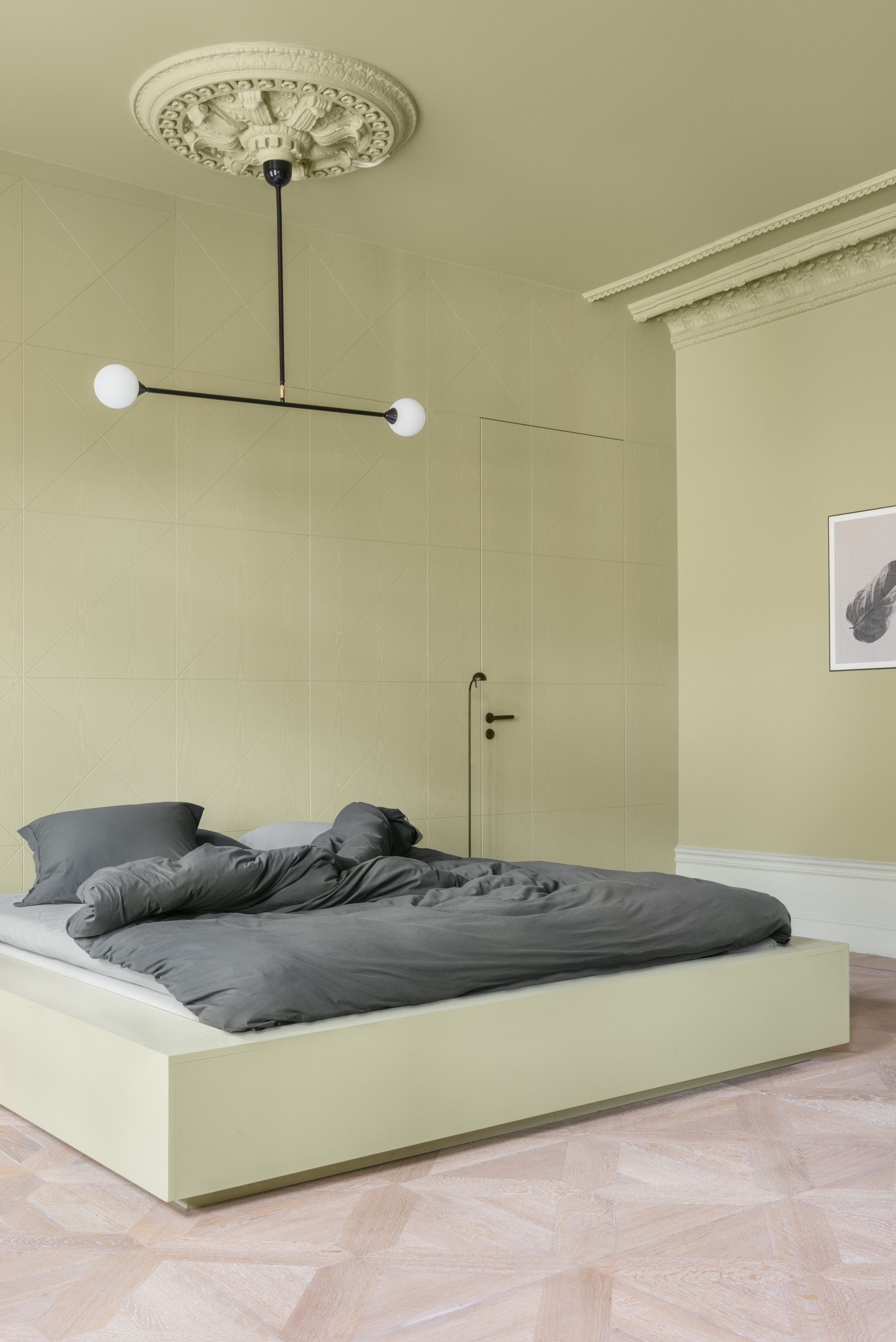 A green color drenched space