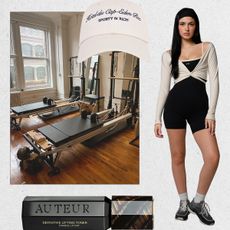 a collage of Pilates-inspired shopping finds