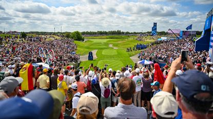 A view of the first hole at Le Golf National during the men&#039;s Olympics golf tournament