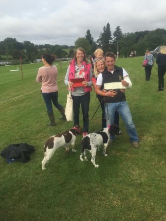 Supporting Matt Glentworth in the dressage at Burghley with his support team, Amy Gilmartin, Lucy Stewart and Lucy Pickford