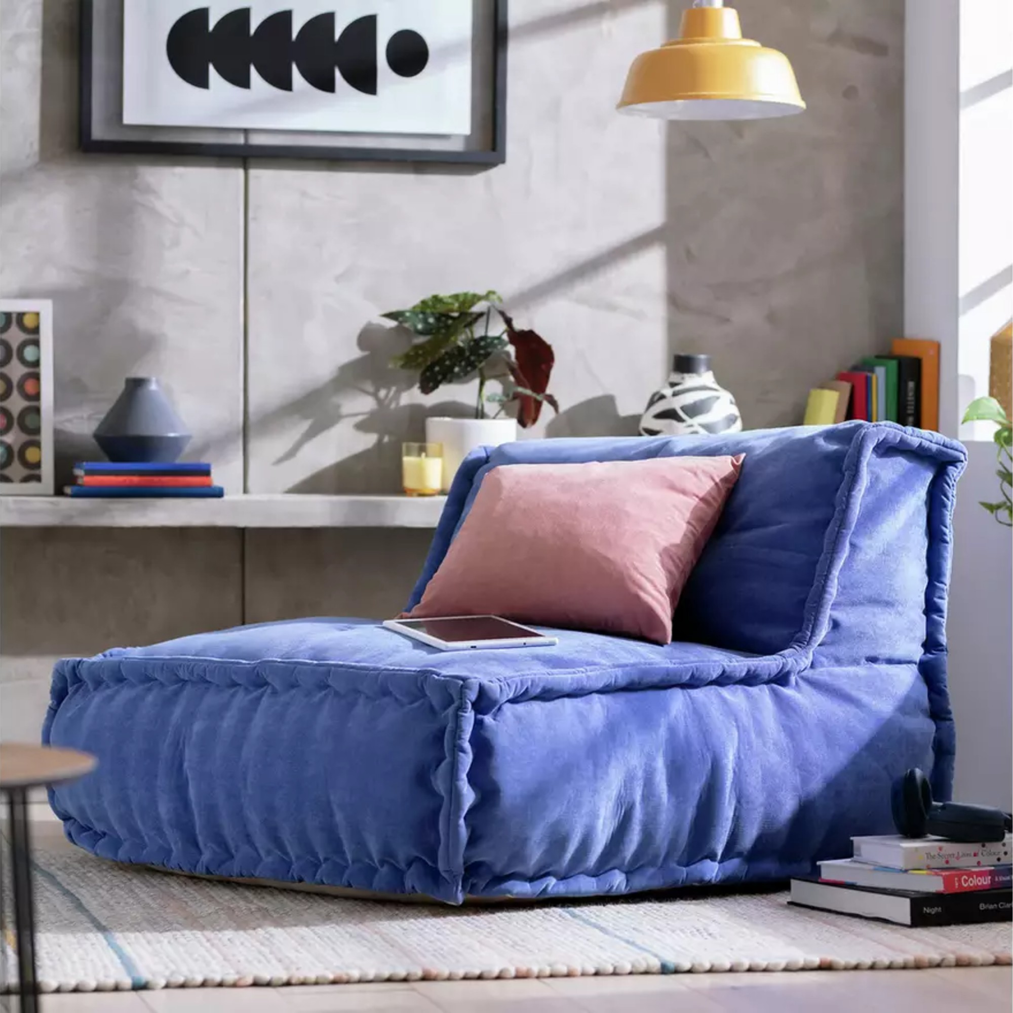 Kaikoo Estelle Quilted Bean Bag in a modern room
