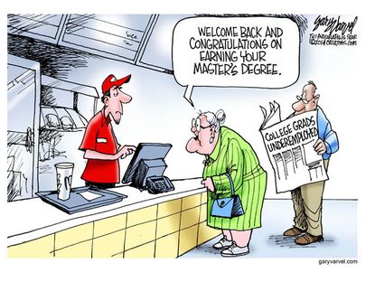 Editorial cartoon college grad employment