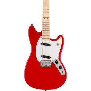 A Squier Sonic Mustang electric guitar