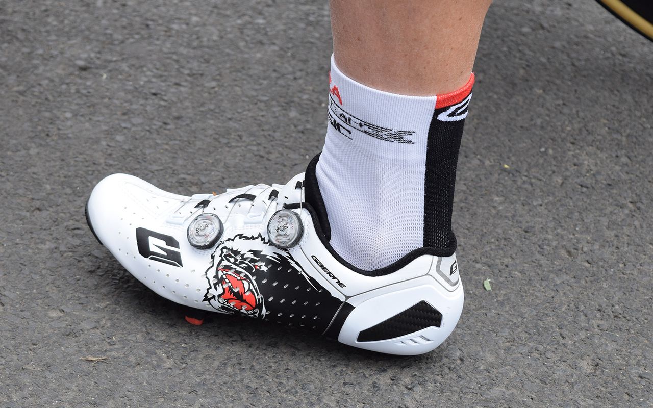 Andre Greipel continues to wear his customised Gorilla shoes
