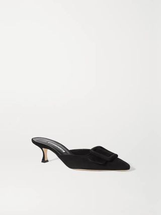 Manolo Blahnik, Maysale 50 Buckled Suede Mules