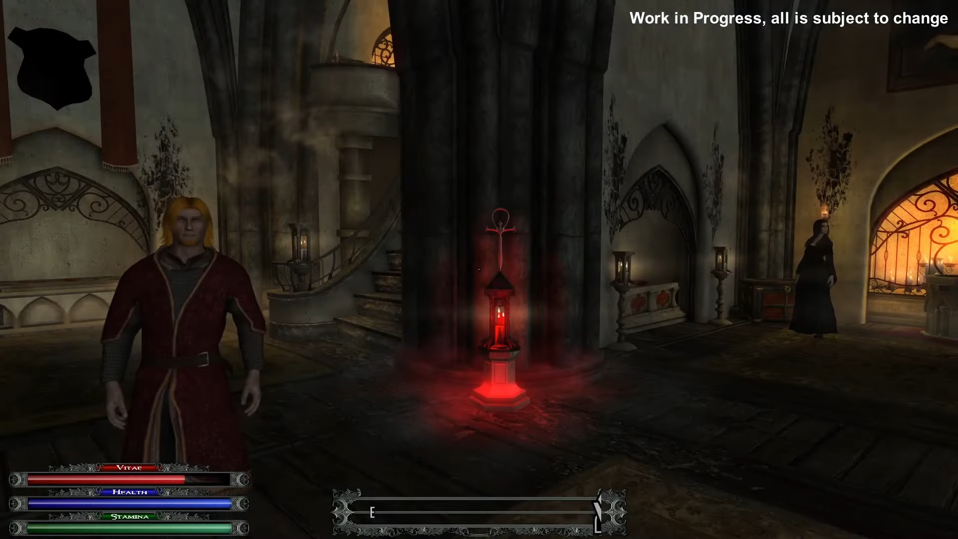 first person view of medieval interior vampire hideout