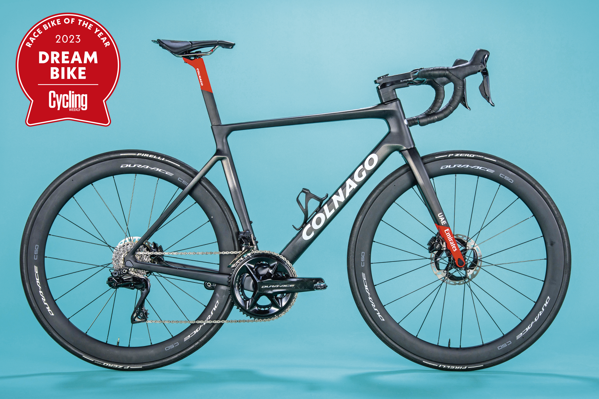 Colnago V4RS with the 2023 Race Bike of the Year 'Dream Bike' award roundel