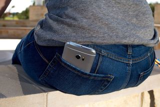 Putting a phone in your back pocket is tedious and dangerous.