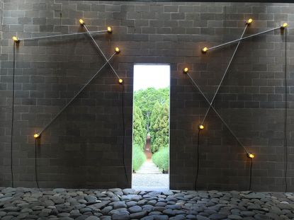 a vivid installation of light sculptures that were created during his residency at Watermill
