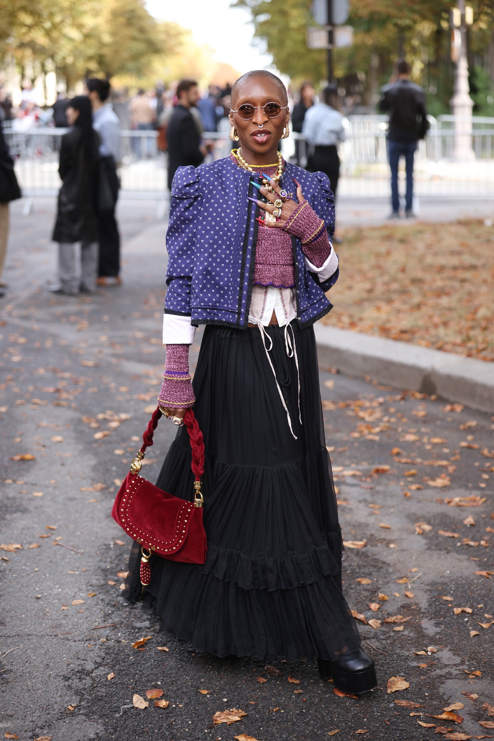 Cynthia Erivo arrives at the Chlo&amp;eacute; spring/summer 2027 runway during Paris Fashion Week.