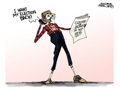 Political cartoon Clinton Bush 2016