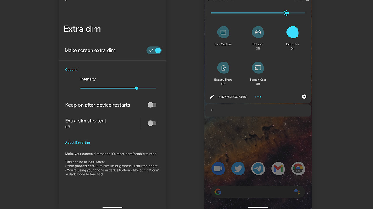 Android 12 extra dim