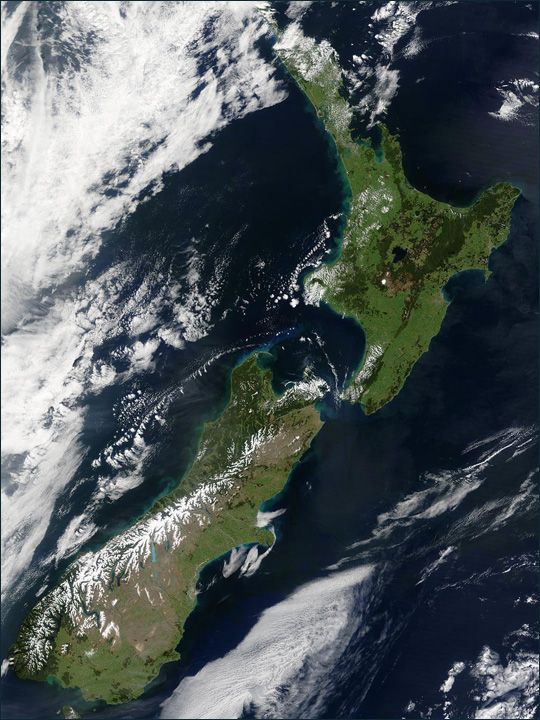 New Zealand seen by satellite