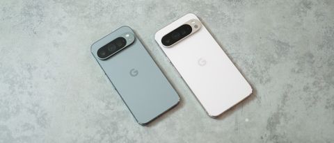 A photo of the Google Pixel 9 Pro and 9 Pro XL