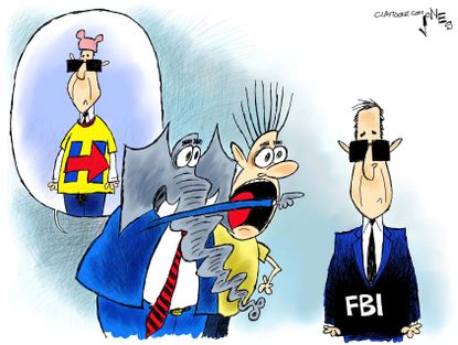 Political cartoon U.S. FBI Mueller investigation Hillary Clinton liberal bias