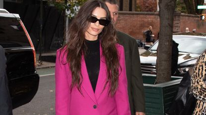 Emily Ratajkowski Went Naked Underneath Her Floor-Length Leather Trench