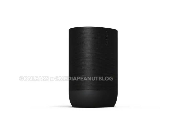 A leaked render of the Sonos Move 2 in black.