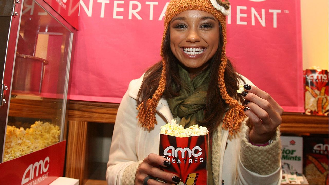 Woman with popcorn