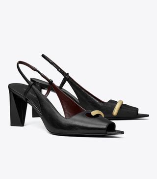 Tory Burch, Pierced Peep-Toe Slingbacks