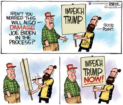 Political Cartoon U.S. Trump Biden Impeachment