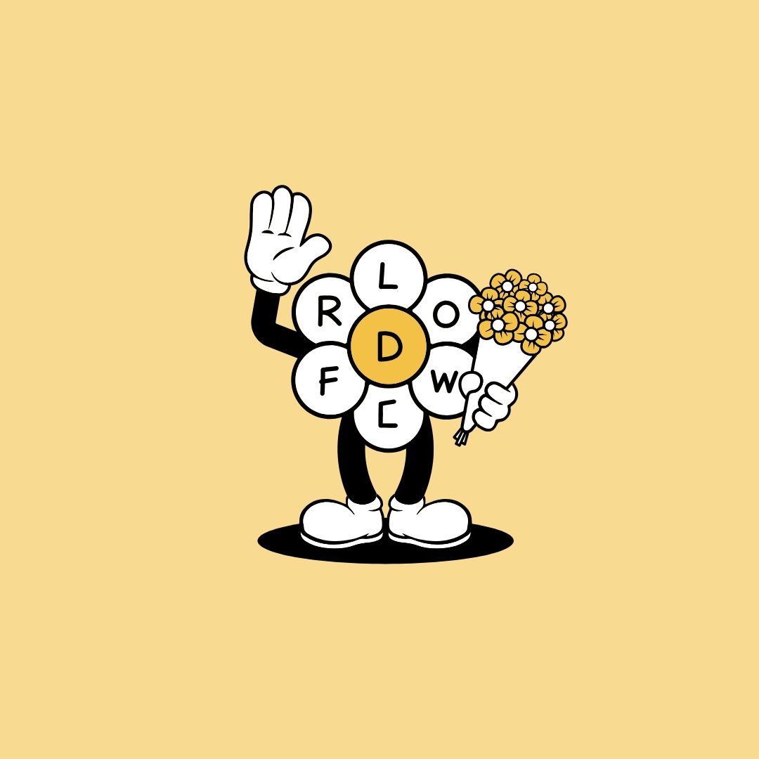 Kiplinger Word Flower logo on colour background