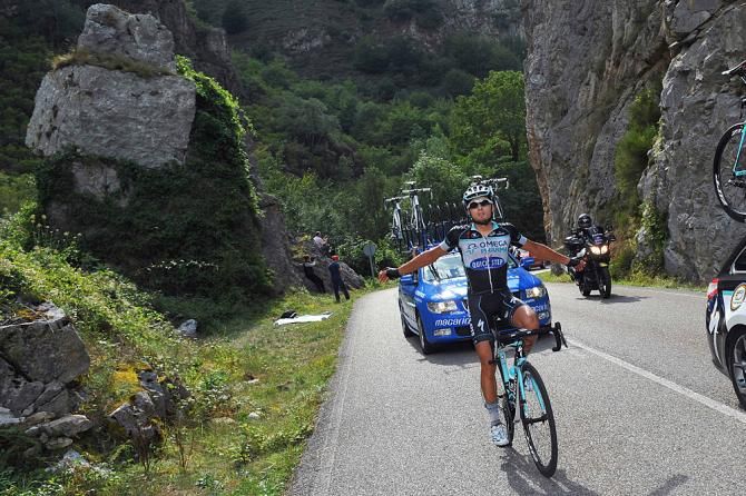 Gianluca Brambilla (Omega Pharma Quickstep) after being kicked out of the Vuelta a Espana for fighting with Ivan Rovny