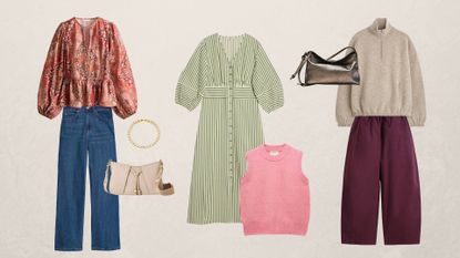 Various items that make up a capsule wardrobe