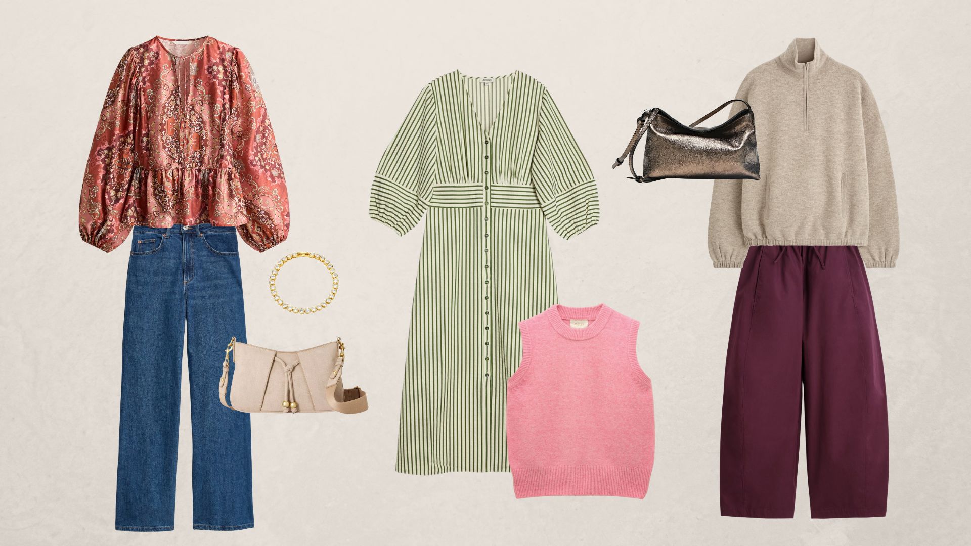 Various items that make up a capsule wardrobe